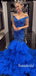 Simple Off Shoulder Mermaid Tulle Cheap Long Prom Dresses,RBPD0134