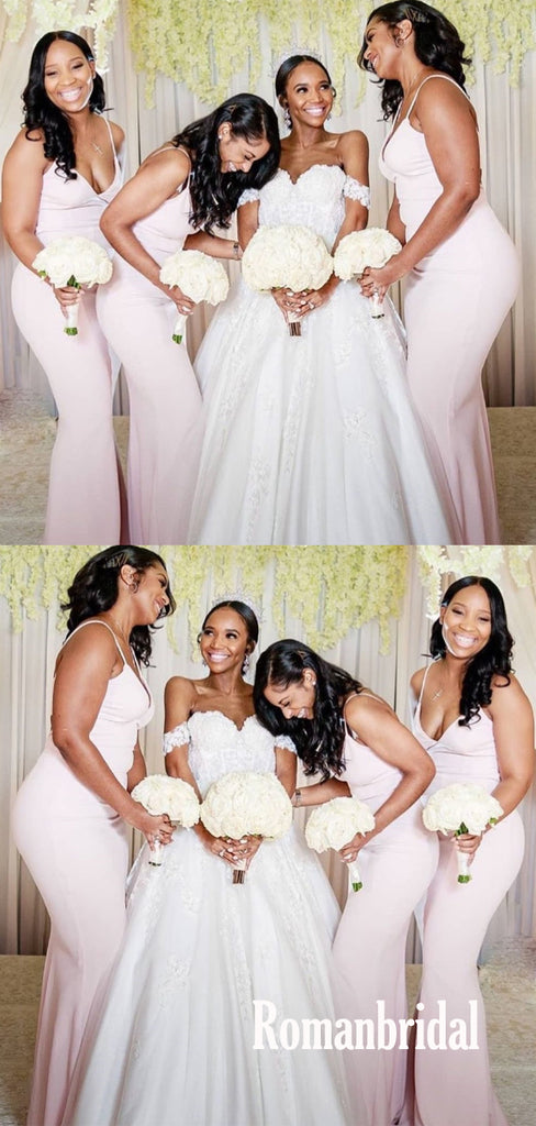 Newest V-neck Simple Cheap Long Bridesmaid Dresses Online,RBWG0035