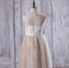Illusion Ivory Lace Tulle Flower Girl Dresses with Gold Sequin Skirt, FG060