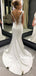 Sexy V-neck Mermaid Cheap Long Wedding Dresses Online,RBWD0025