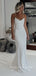 Mermaid Spaghetti Straps Cross Back Cheap Long Wedding Dresses,RBWD0017