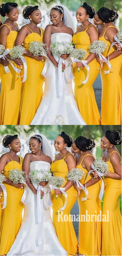 Sexy Spaghetti Straps Simple Cheap Long Bridesmaid Dresses Online,RBWG0037