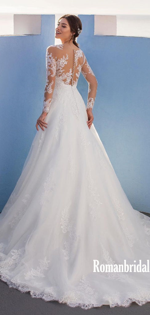 Elegant Sweetheart Lace A-line Cheap Long Wedding Dresses Online,RBWD0027