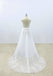 Popular A-line V-neck lace top tulle backless simple Wedding Dresses with train, WD0365