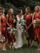 Simple V-nek A-line Long Bridesmaid Dresses Online,RBWG0063