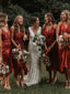 Simple V-nek A-line Long Bridesmaid Dresses Online,RBWG0063