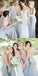Halter Unique Lace Top Mermaid Cheap Long Grey Bridesmaid Dresses, BD0490