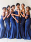 Mermaid Off-shoulder Simple Cheap Long Bridesmaid Dresses Online,RBWG0038