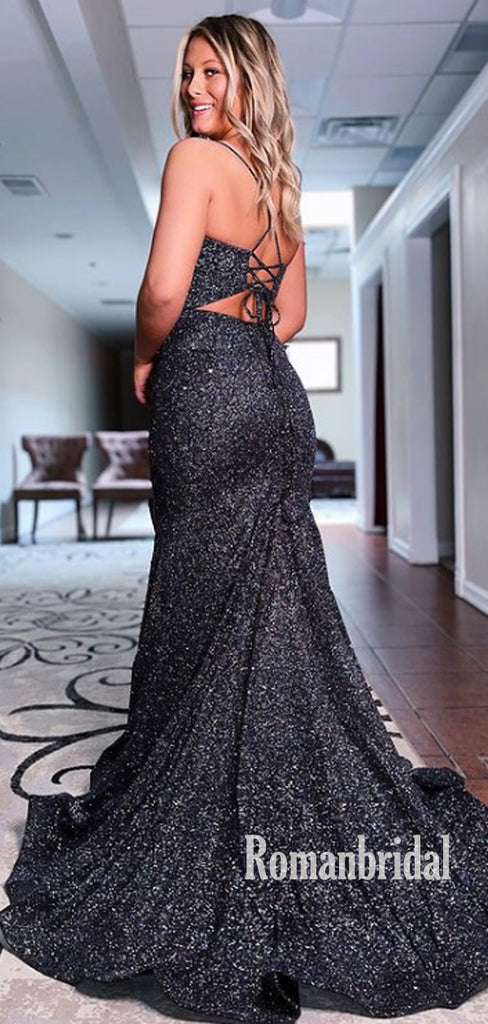 Simple V-neck Two Piece Mermaid Cheap Long Prom Dresses,RBPD0139