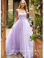 Shinny A-Line Spaghetti Straps Lilac Custom Long Prom Dresses,RBPD0001