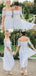 A-Line Off-the-Shoulder Light Blue Lace Top Pleated Chiffon Bridesmaid Dress , BD0514