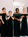 Vintage Straight Long Velvet Simple Bridesmaid Dresses, BD0544