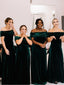Vintage Straight Long Velvet Simple Bridesmaid Dresses, BD0544