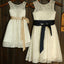 Round Neck Lace Long A-line Flower Girl Dresses With Belt, FG008