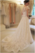 New Arrival Gorgeous Bateau Neck Cap Sleeve Lace Wedding Dresses with train, WD0346