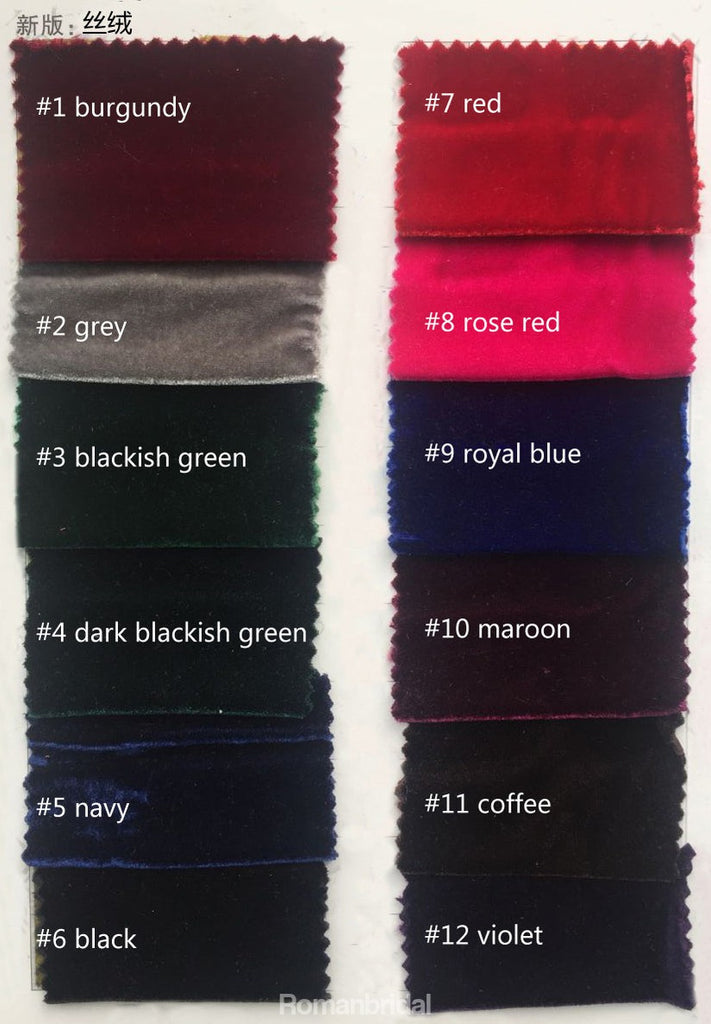 Vintage Straight Long Velvet Simple Bridesmaid Dresses, BD0544