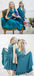 Convertible Teal Jersey Cheap Flower Girl Dresses, FG034