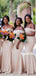 Simple Off-shoulder Mermaid Cheap Long Bridesmaid Dresses Online,RBWG0047