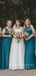 Charming A-Line Mismatched Chiffon Long Bridesmaid Dresses With Pleats,RBWG0025