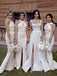 Mermaid Side Slit Simple Floor-length Long Bridesmaid Dresses Online,RBWG0051