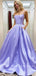 Simple A-Line Spaghetti Straps Satin Cheap Long Prom Dresses Online,RBPD0028