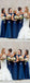 A-Line Floor-length Halter Pleated sleeveless Dark Blue Chiffon Long Bridesmaid Dress , BD0501