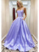 Simple A-Line Spaghetti Straps Satin Cheap Long Prom Dresses Online,RBPD0028