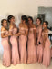 New Arrival Off-shoulder Mermaid Floor-Length Cheap Bridesmaid Dresses, WG85