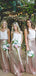 Two pieces Cheap Country Rose Gold Sequins  V-Neck Sleeveless long bridesmaid dresses , BD0423