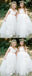 New Arrive Sweetheart Cap-sleeves Long Tulle Flower Girl Dresses, FG0137