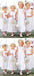 A-line Bateau Neck Sleeveless Simple White Satin Flower Girl Dresses, FG0146