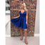A-line Spaghetti Straps Sexy V-neck Backless Sleeveless Short Homecoming dresses, HD0375