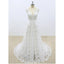 Hot Selling Gorgeous V-neck Lace Sleeveless Wedding Dresses with train, WD0367
