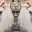 Spaghetti Straps Lace Appliques Organza Cheap Wedding Dresses, WD0425