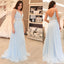 Popular Long A-line chiffon prom dresses, Spaghetti Strap Deep V-neck sexy prom dresses,  PD0104