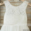 Lovely Princess Off White Lace Tulle Sleeveless Round Neck  Flower Girl Dresses, FGS035