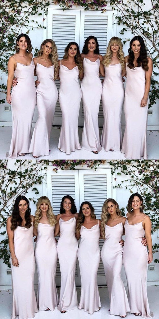 Floor-length Mermaid Spaghetti Straps Simple Cheap Bridesmaid dresses, BD0031