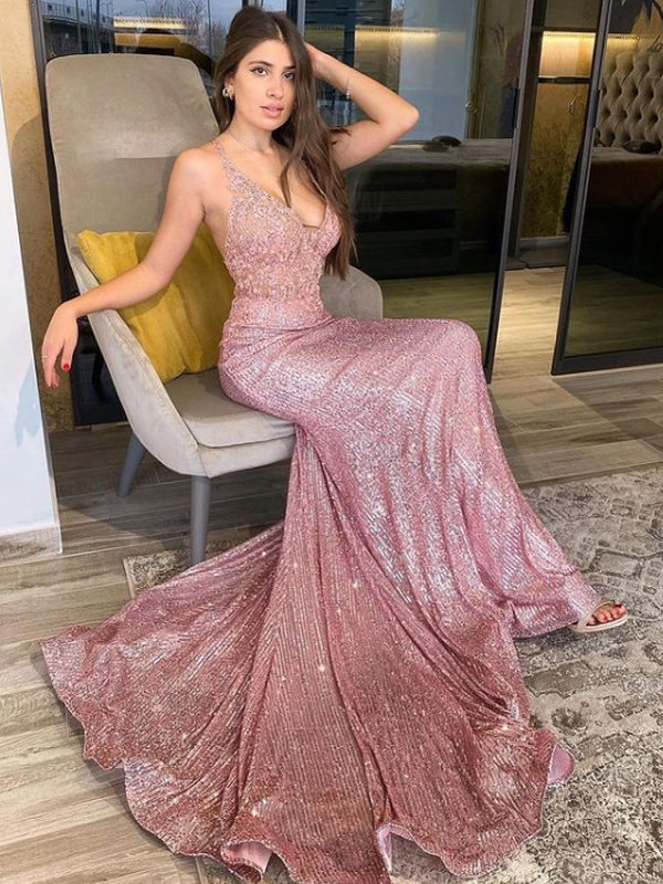 Sexy Spaghetti Straps Mermaid Cheap Long Prom Dresses,RBPD0123