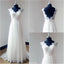 Newest A-line Sweep Trailing Chiffon V-neck Lace Top Backless wedding dresses, WD0334