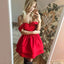 Newest Off-the-Shoulder Red Simple Cheap Short Homecoming Dresses, HD0437