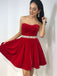 Newest Sweetheart Black Velvet Short Homecoming Dresses With Belt, HD0547