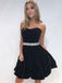 Newest Sweetheart Black Velvet Short Homecoming Dresses With Belt, HD0547