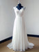 Newest A-line Sweep Trailing Chiffon V-neck Lace Top Backless wedding dresses, WD0334