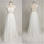 Charming A-line Tulle Scoop Neckline Beaded Lace Appliques wedding dresses, WD0333