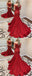 Amazing Off-shoulder Mermaid Red Lace Prom Dress With Train, PD0644