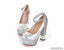 Fashion High Heels Round Pointed Toe Sequin Wedding Bridal Shoes, S035
