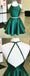 Newest Elegant A-line Round-neck Backless Cheap Green Homecoming dresses, HD0376
