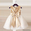 Gold Sequin Simple Cutest  Cheap Soft Pretty Flower Girl Dresses With Bow, FG0089
