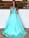 A-Line V-Neck Spaghetti Straps Cheap Long Prom Dresses Online,RBPD0058