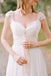 Long Chiffon Sweetheart Elegant Beaded Cap Sleeve Backless Lace Wedding Dress, WD0372